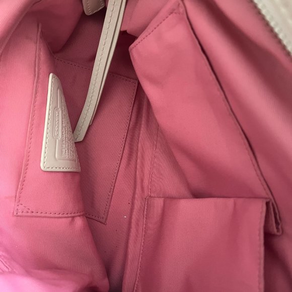 Coach Zoe Hobo Ivory/Pearl Leather Bag With Silver Hardware - F14707 - Picture 6 of 7